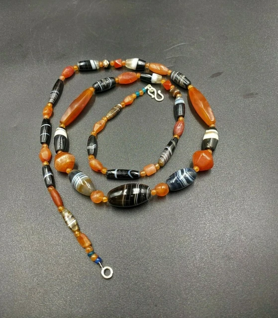 Antique old ancient rare beads necklace from south east Asia Burma