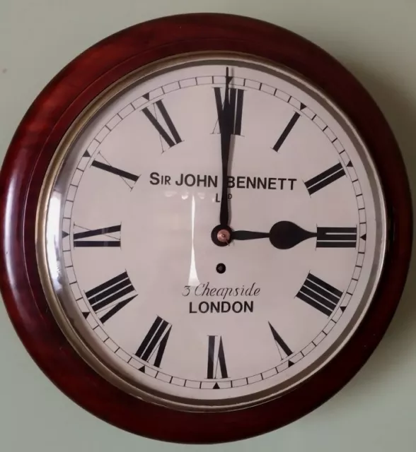 15" English Fusee Mahogany Wall Clock John Bennet London