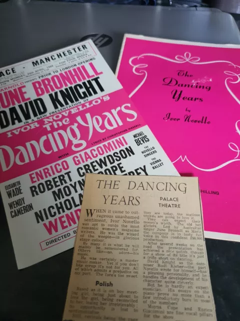 Palace Theatre manchester Souvenir Programme/flyer the dancing years 1968