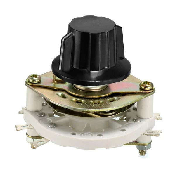 2P2T 2 Pole 2 Position 1 Deck Band Channel Rotary Switch Selector with...