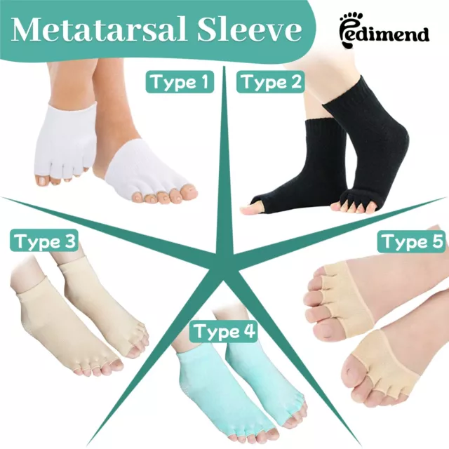 PEDIMEND Moisturizing Gel Lined Toe Socks Toe Protector Metatarsal Support Socks