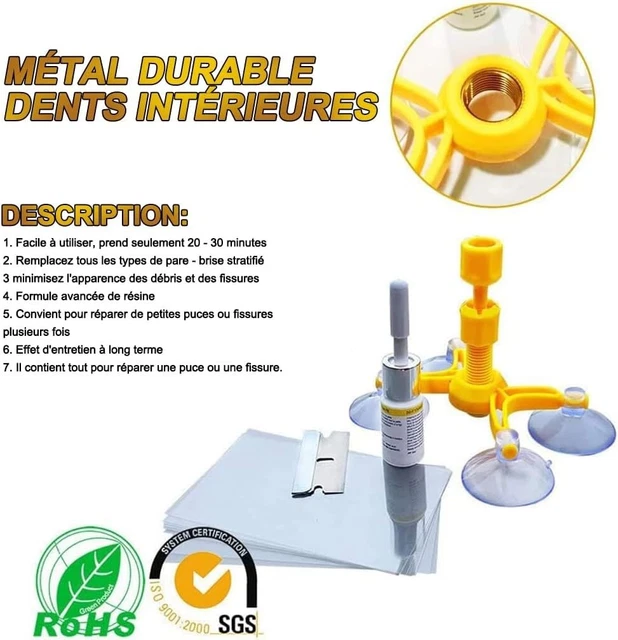 Kit Réparation Fissure Pare-Brise - Liquide Réparation Verre Pour Éclats Et Craquelures