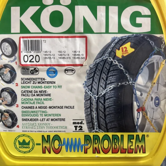 Set Chaines Neige Voiture GPR ® Konig CD-9 080 9mm 205/45/17 205 45 R17  König