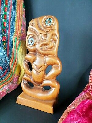 Old New Zealand Maori Carved Wooden Tiki …beautiful collection and display piece