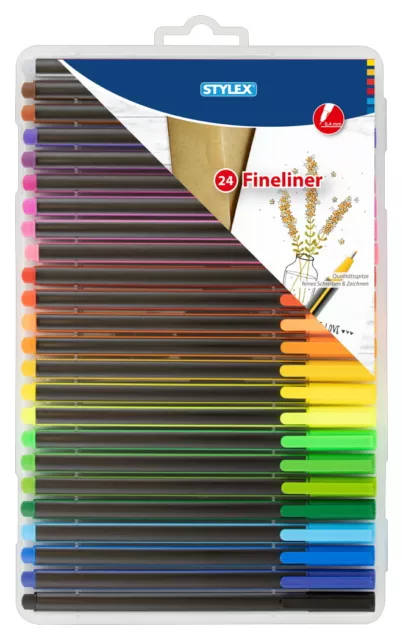Stylex Fineliner 24  Stück Leuchtende Farben