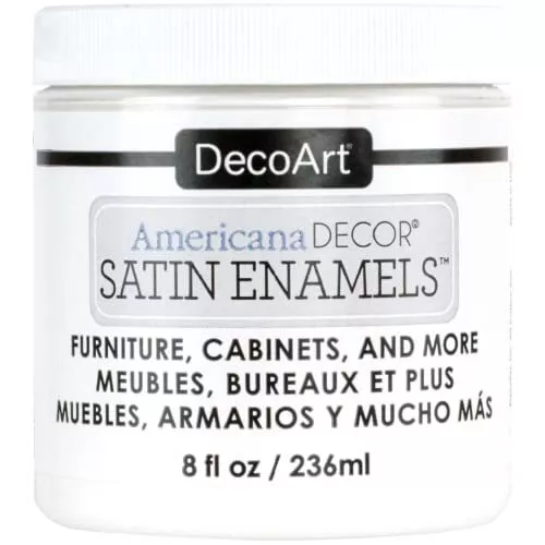 Satin Enamels Acrylic Paint, 8 fl. oz. Jar, Pure White (Pack of 1)