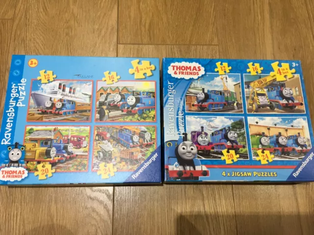 2 Boxed Jigsaw Puzzles, Thomas & Friends, Ravensburger, 8 Puzzles,Complete,12-24