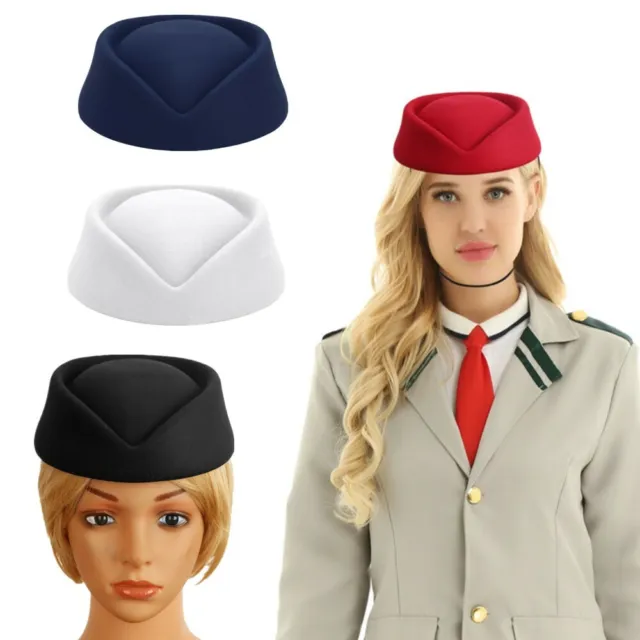 Imitation Wool Felt Stewardess Air,Hostesses Pillbox Hat Millinery Teardrop Cap