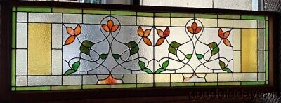 Beautiful Chicago Arts & Crafts Stained Leaded Glass Window 65" x 21" Crica 1915