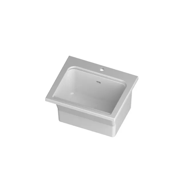 Lavandino Lavabo Bagno da Incasso design Yorkshire in Ceramica Bianco 60 cm