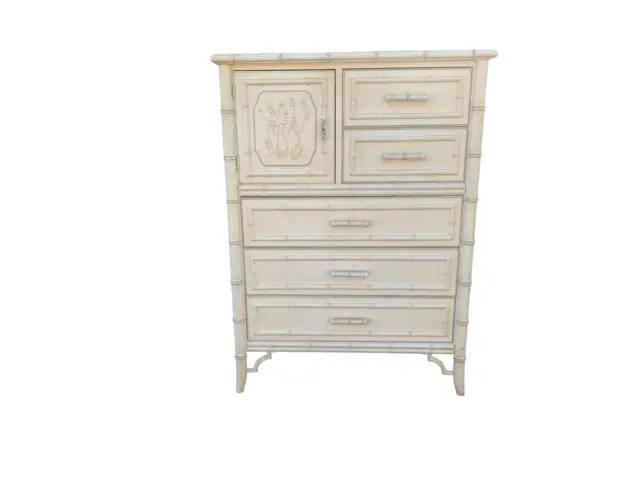 Dixie Aloha Faux Bamboo 5 drawers Chest Chinese Chippendale