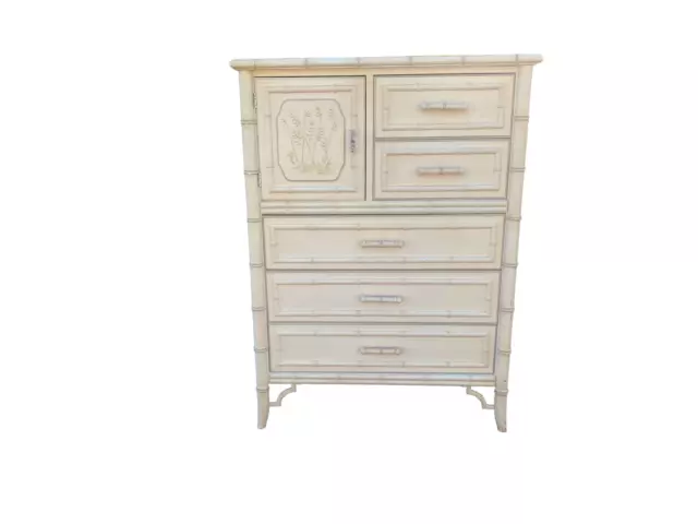 Dixie Aloha Faux Bamboo 5 drawers Chest Chinese Chippendale