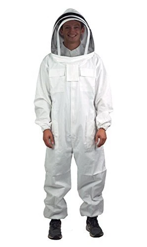 VIVO Professional XL Cotton Full Body Beekeeping Suit with Veil Hood BEE-V106XL