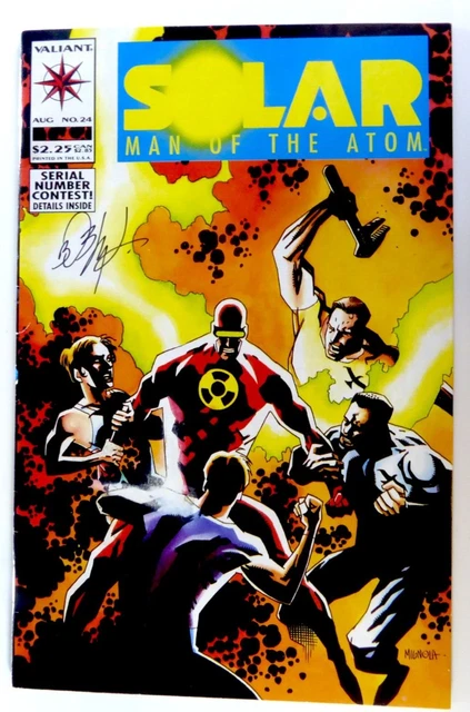 Valiant SOLAR MAN OF THE ATOM (1993 ) #24 SIGNED Bob LAYTON w/COA VF Ships FREE!