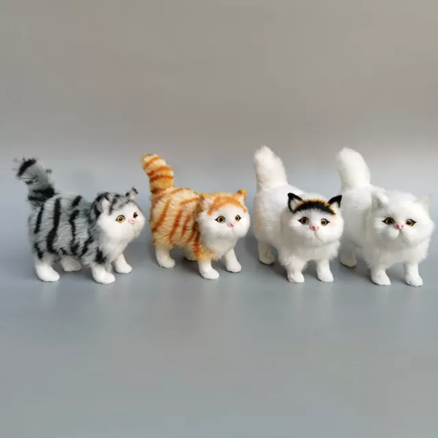 1/3 Dollhouse Miniature Lovely Cat Figure Simulation Kitten Plush Toy Kids Toys