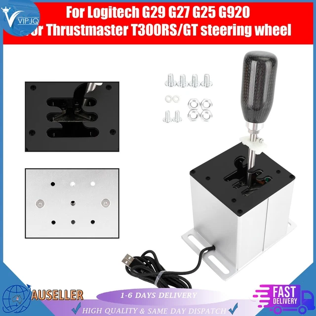 6+R USB Simulator H Gear shifter for Logitech T300RS/GT Steering Wheel PC Silver