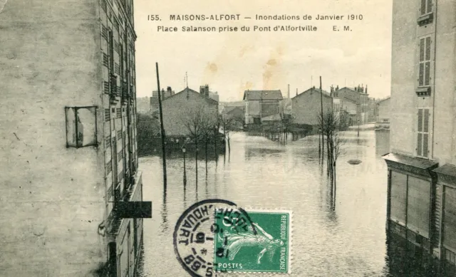 HOUSES ALFORT Floodations January 1910 Place Salanson Take du Pont Alfortville