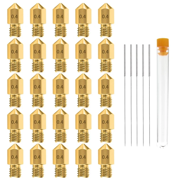 0.4MM MK8 Ender 3 Nozzles 25 pcs 3D Printer Brass Nozzles Extruder