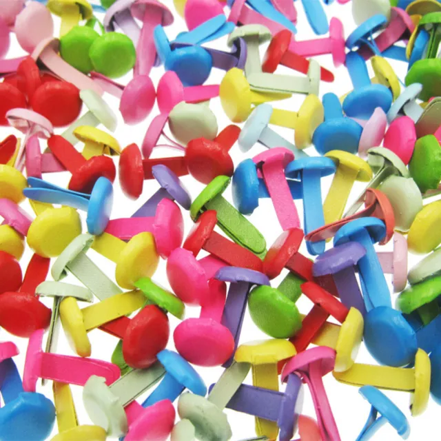 100 piezas sujetadores de papel para niños latón metal de dos patas mini uñas