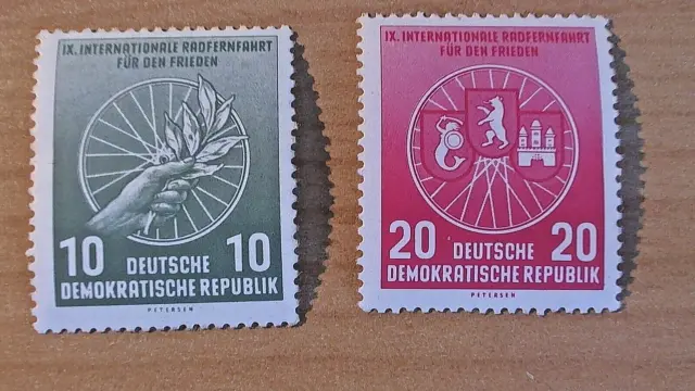 DDR Michel Nr.521 + 522 ; Internationale Radfernfahrt für den Frieden postfrisch