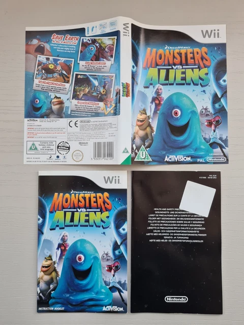 NINTENDO WII MONSTERS vs Aliens - Inlay and Manual Only £2.74 - PicClick UK