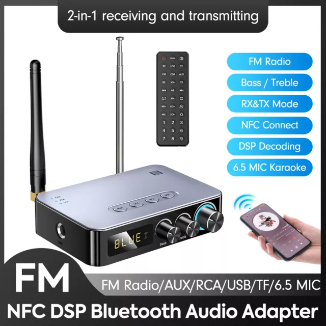 Bluetooth 5.1 Transmitter Empfänger Sender 2 IN 1 Aux Audio Adapter Disk Play