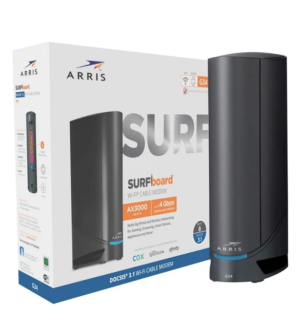 ARRIS Surfboard G34 DOCSIS 3.1 Gigabit  AX3000 Wi-Fi 6 Router