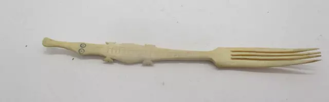 Vintage Carved Alligator Crocodile Shaped Fork