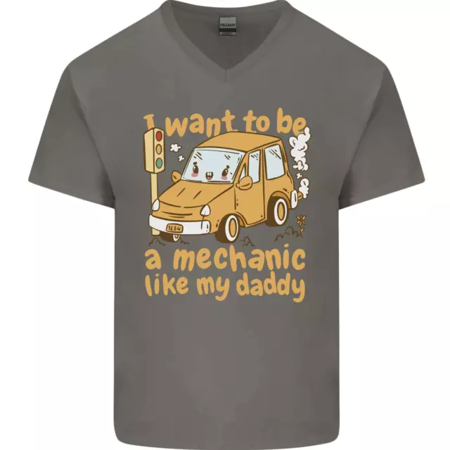 Yo Quiero Ser Un Mecánico Como Mi Papi Hombre Cuello En V Algodón Camiseta