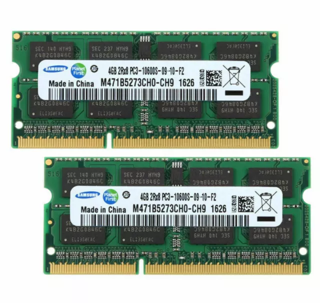 Samsung 16GB 8GB 4GB 2Rx8 PC3-10600S DDR3-1333Mhz SODIMM Laptop Memory RAM