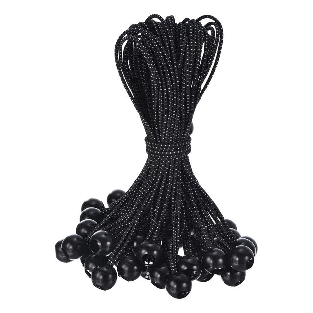 12" Tarp Ball Bungee Cord, 50er Pack Bungee Cords mit Bällen Schwarz