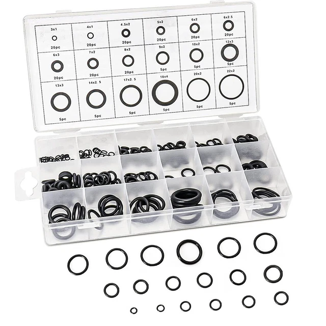 225 X O-Ring Rubber Assortment 18 Size SAE Kit Plumbing Hydraulic Air Gas HVAC