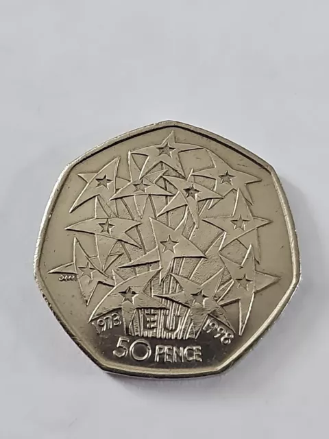 Collectible 50p COIN EEC EUROPEAN UNION 25th ANNIVERSARY FIFTY PENCE 1998