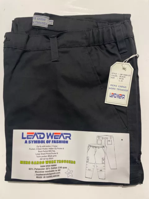 Mens Cargo Combat Work Trousers Size 28 to 56 With KNEE PAD POCKETS Black & Navy