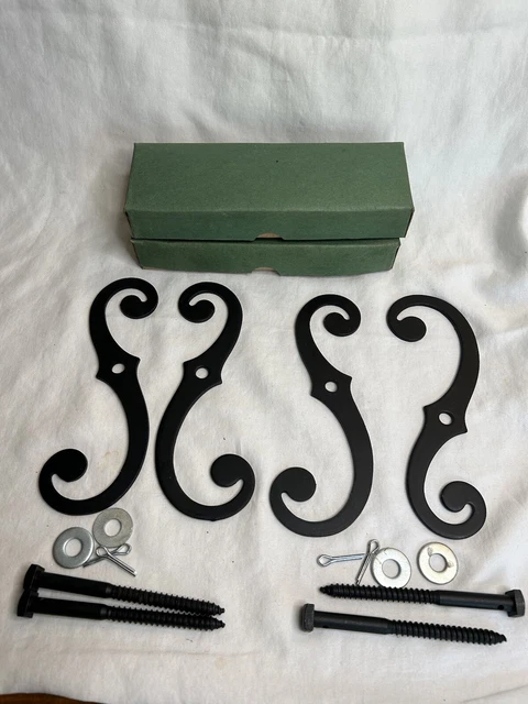 2 Sets Of 2 Vtg Stanley 1685 KJ1 NOS Dead  Black Shutter Hold Backs Steel Zinc