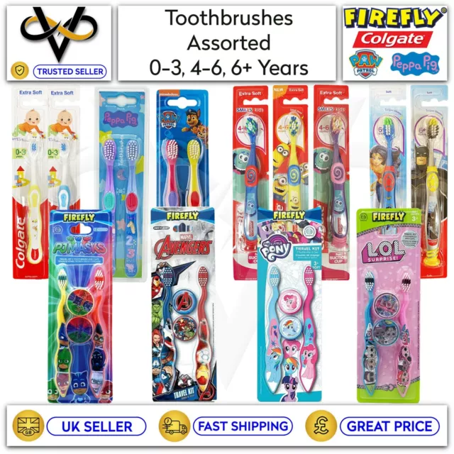 Colgate Firefly Paw Patrol Peppa Pig Assorted Toothbrushes For Girls & Boys