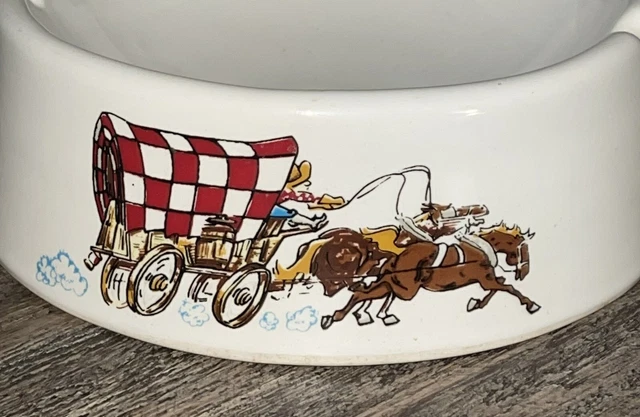 Purina Chuckwagon Dog Chow Ceramic Ashtray Cowboy Western 1973