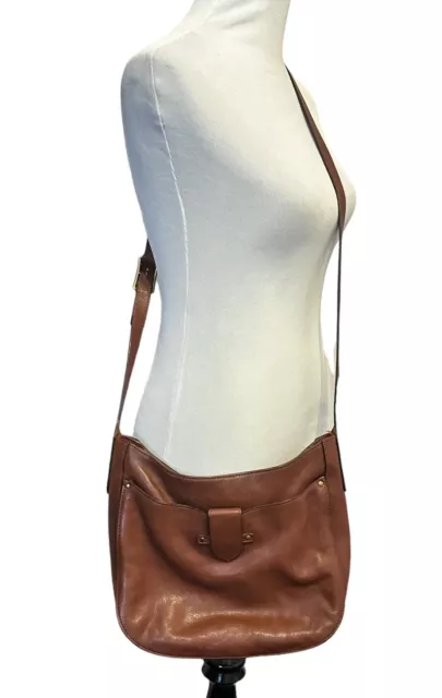 Frye Brown Leather Crossbody Shoulder Bag Purse Olivia Distressed Saddle Bag