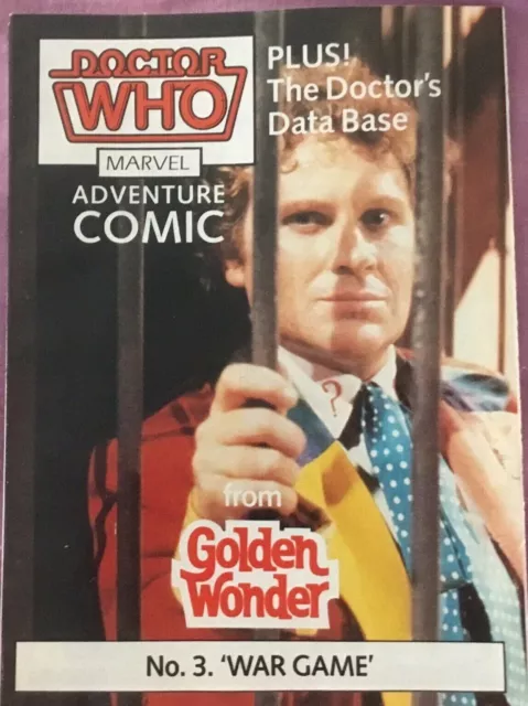 DR WHO GOLDEN WONDER RARE MINI COMIC NUMBER 3 1980's DOCTOR WHO WAR GAME - PROMO