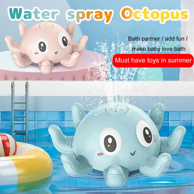 Child Bath Toy Automatic Water Spray Toys Bath Fun Toy Flashing squirt octopus