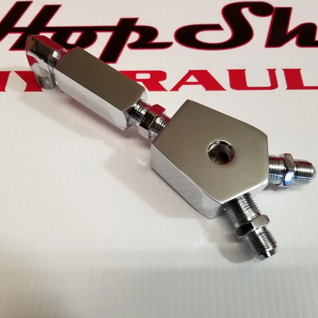 LOWRIDER HYDRAULICS CHROME Y Block KIT 1/2"x1/2"x1/2" with  3/8"return