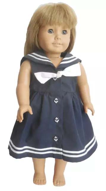 American Girl 18" Doll Pleasant Company Tagged Sailor Dress Long Blonde Blue Eye