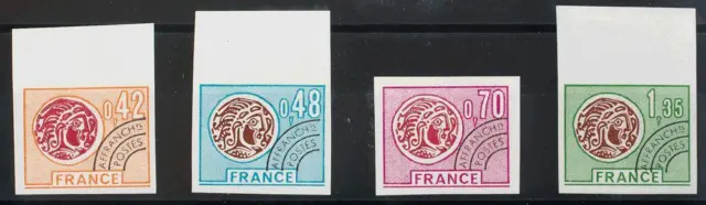 Francia. Preobliterados. MNH Yvert 134/37. 1975. Série Completa. Sans Dent