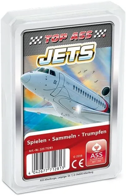 ASS Altenburger 22571281 - TOP ASS Jets, Kartenspiel - Trumpf und Quartett, ...