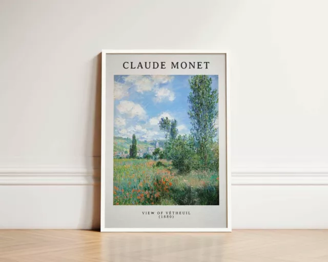 Claude Monet Print View of Vétheuil Nature Scenery Wall Art Exhibition Poster 2