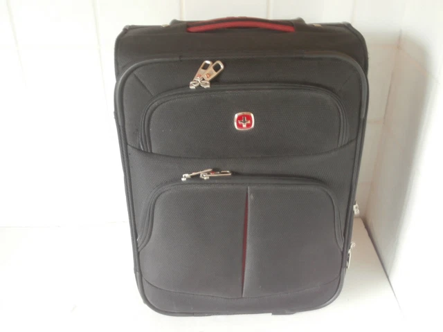 WENGER LUGGAGE SWISSGEAR Expandable 2 Wheeled Small BLACK Suitcase 56x34x24cm 25.00 PicClick UK
