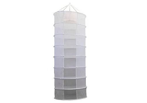 Viagrow Dry Net Hanging Herb Drying Rack 8 Layer 2FT x 5FT 8 Layer White 8-Rack