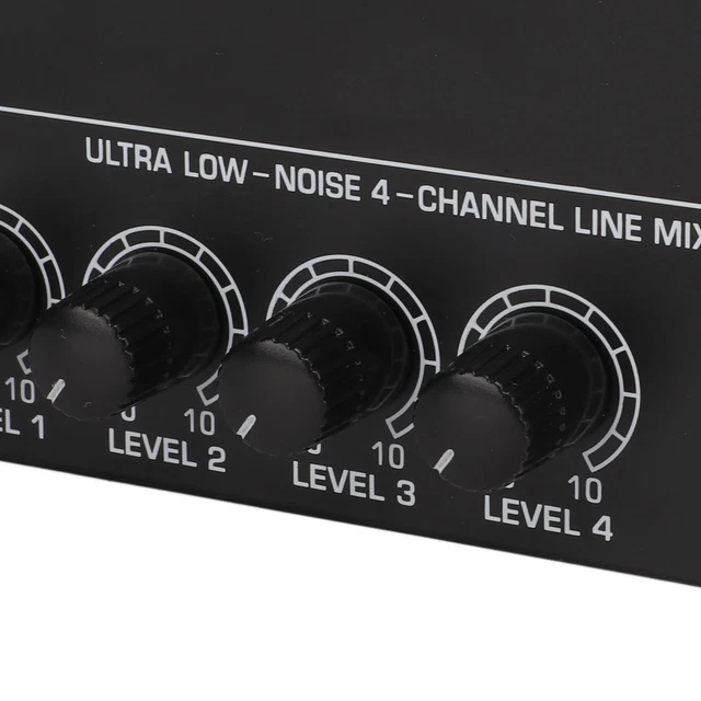 4 CHANNEL LINE Mixer /4in TS Input Output Mini Mixers Compact Size For