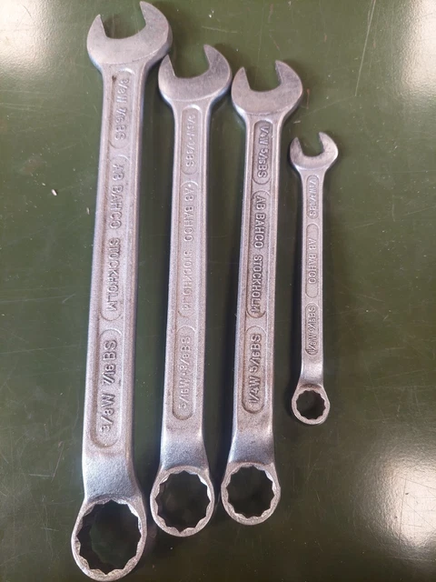 Bahco Combination Spanners Whitworth/British Standard (see pictures for sizes.) Bahco Combination Spanners Whitworth/British Standard (see pictures for sizes.)