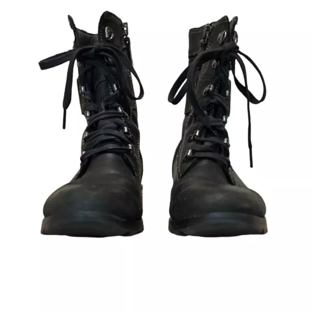SOREL BLACK EDGY Grunge Waterproof Block Heel Mid Calf Canvas Boots 7.5 ...